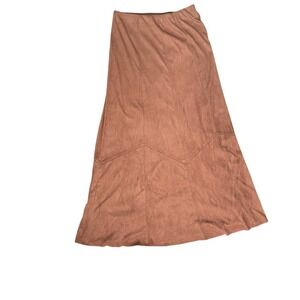 CABI brown faux suede maxi skirt